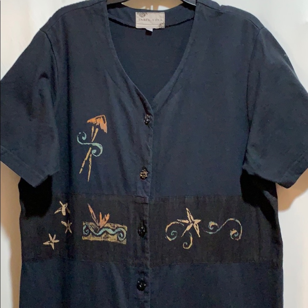 EARTH SONG VINTAGE MAXI BLK COTTON SZ XL LINEN